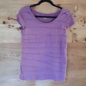 Loft Heathered Purple Layered Tee XSmall